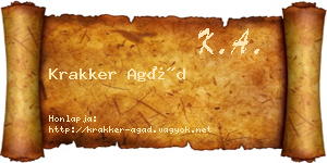 Krakker Agád névjegykártya